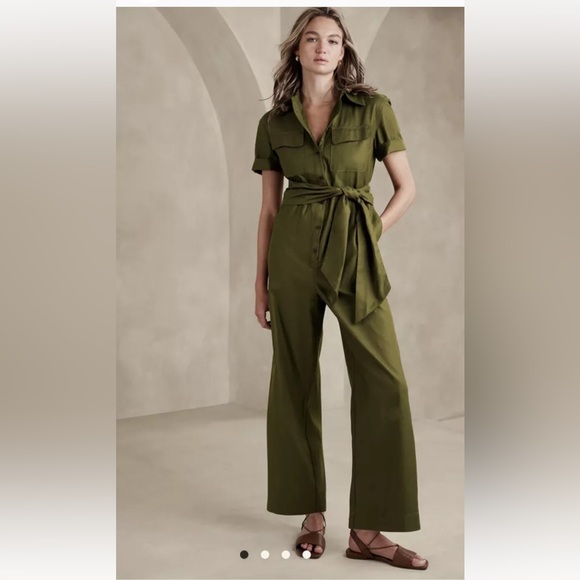 Banana Republic Pants - Banana Republic Wide Leg Jumpsuit Size S $150! Hunter Green NWT
